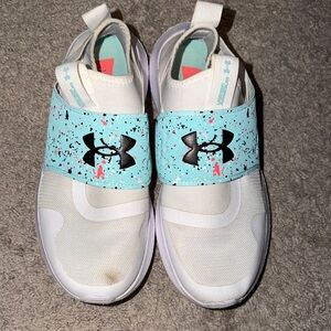 Under Armour White and Aqua Athletic Shoes